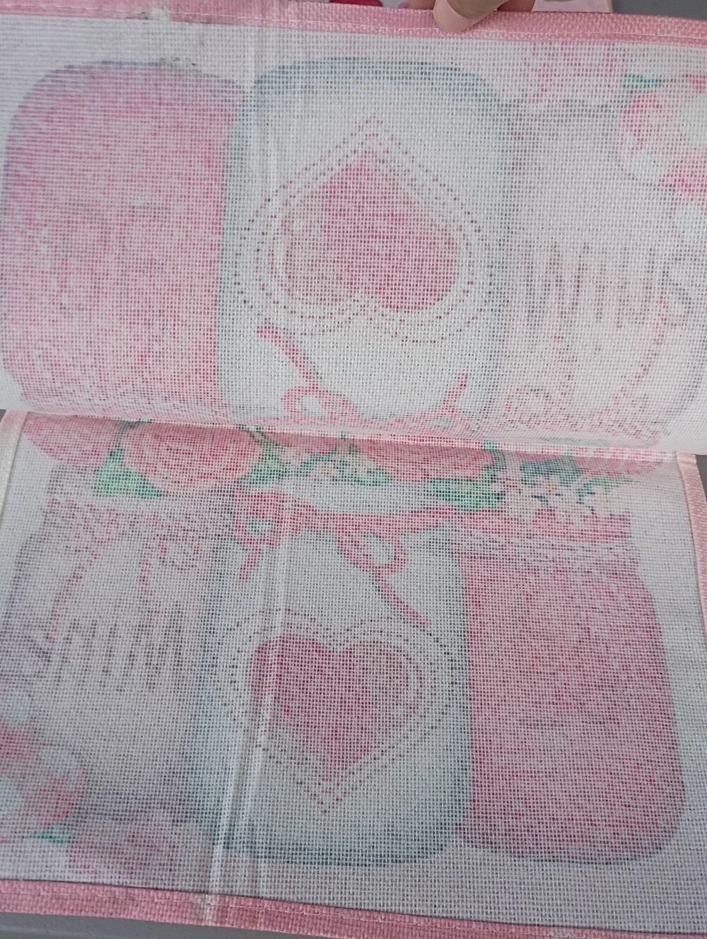 Pink Rose Heart Print Table Runner